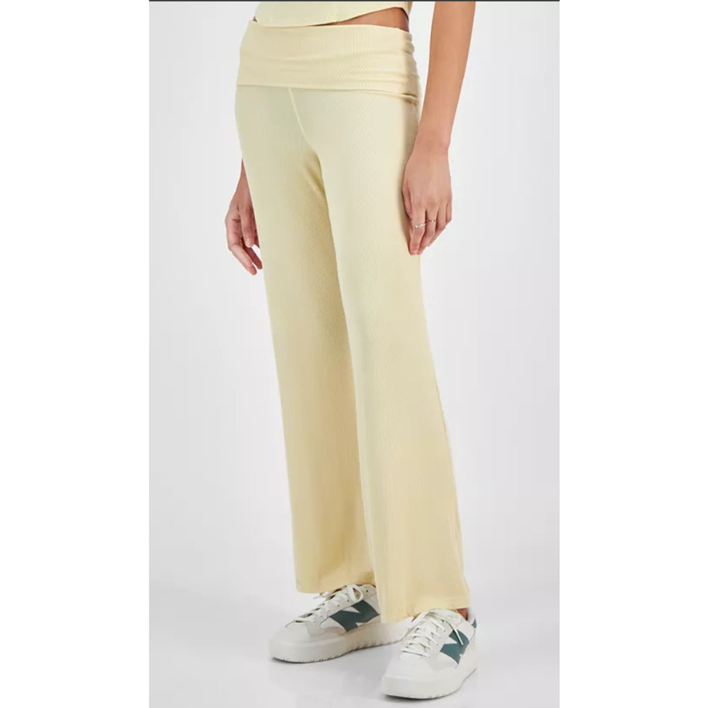 Ultra Flirt Juniors HighRise Fold Waist RibbedKnit Pants S